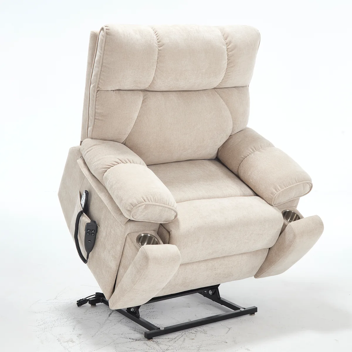 RHHVVR Lay Flat Power Lift Recliner Chair - Chenille Beige - image 1