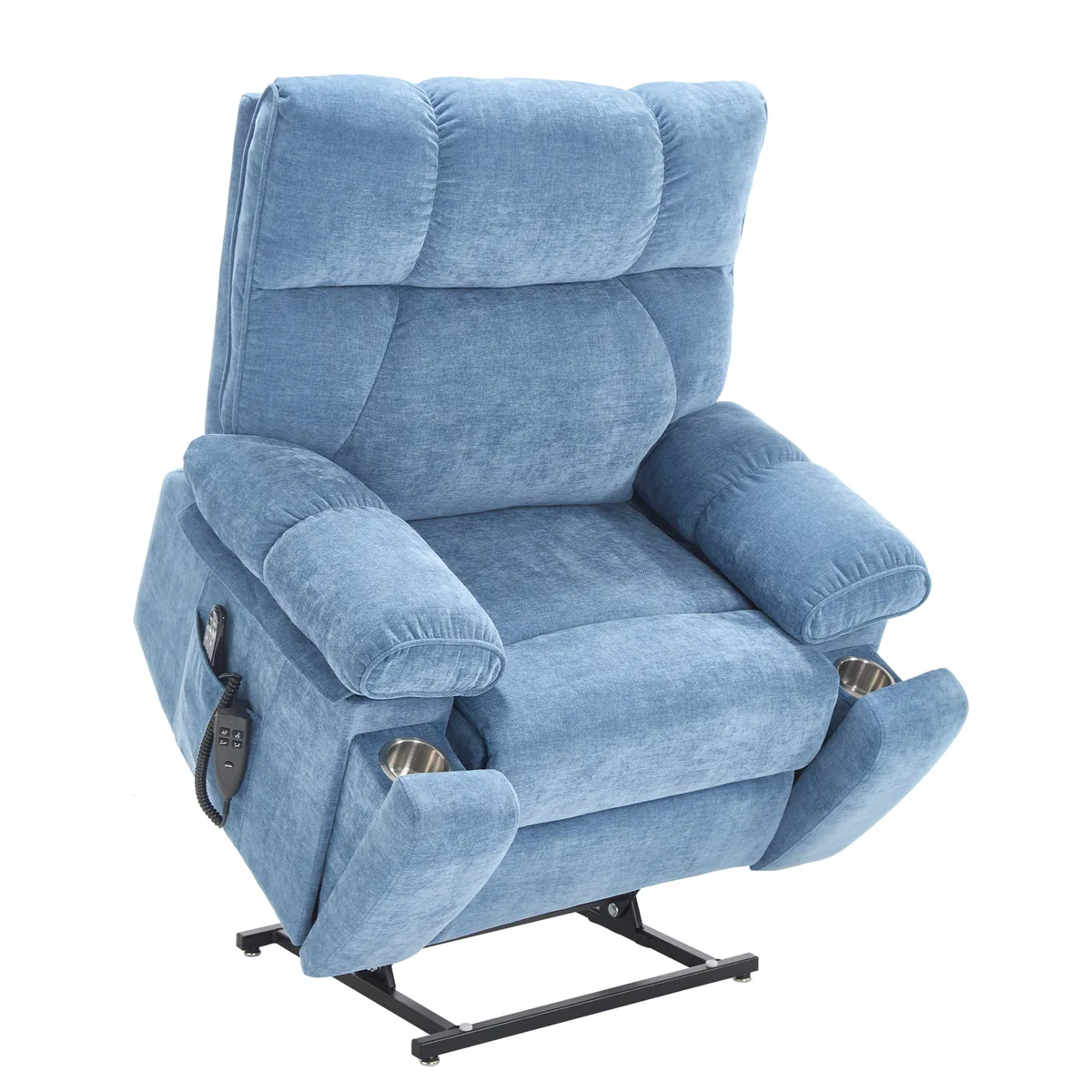 RHHVVR Lay Flat Power Lift Recliner Chair - Chenille Blue - image 1