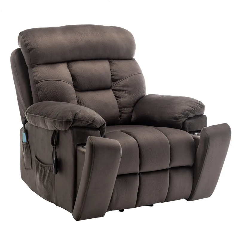 RHHVVR 26 inch velvet power lift recliner in dark brown