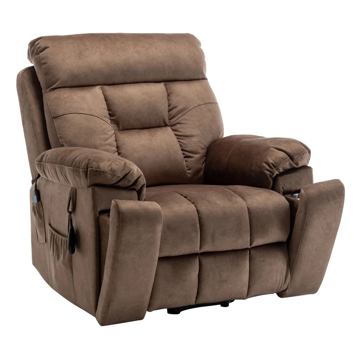 RHHVVR Lay Flat Power Lift Recliner Chair - Velvet Brown - image 1