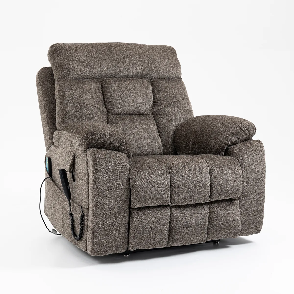 RHHVVR Lay Flat Power Lift Recliner Chair - 26" Dual Motor Chenille Brown - image 1