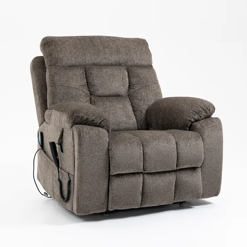 RHHVVR 26 inch dual motor chenille lift recliner in brown