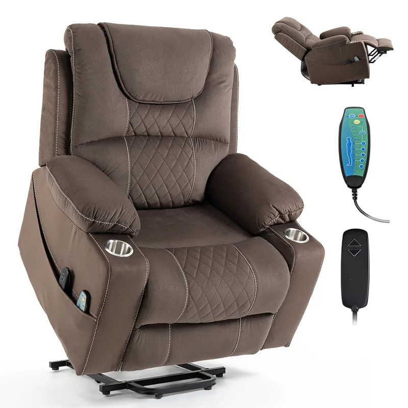 RHHVVR 26 inch velvet lift recliner in coffee brown