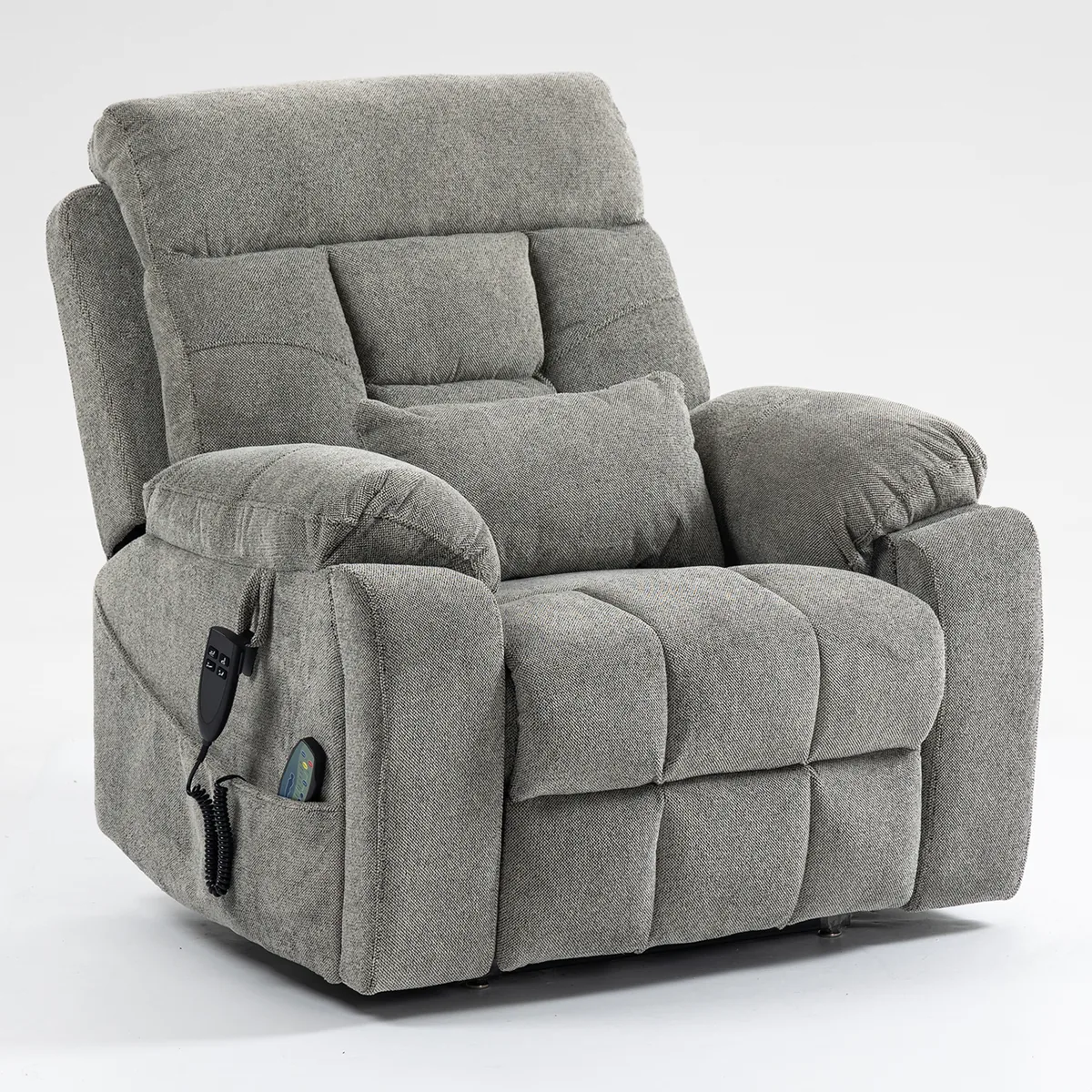 RHHVVR Lay Flat Power Lift Recliner Chair - 26" Dual Motor Chenille Light Grey - image 1