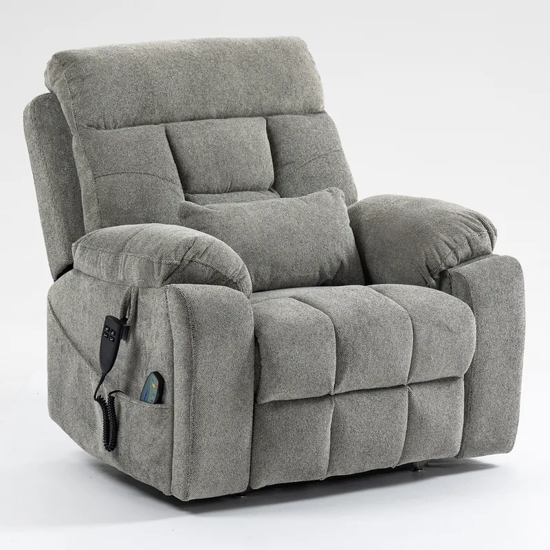 RHHVVR 26 inch dual motor chenille lift recliner in light grey